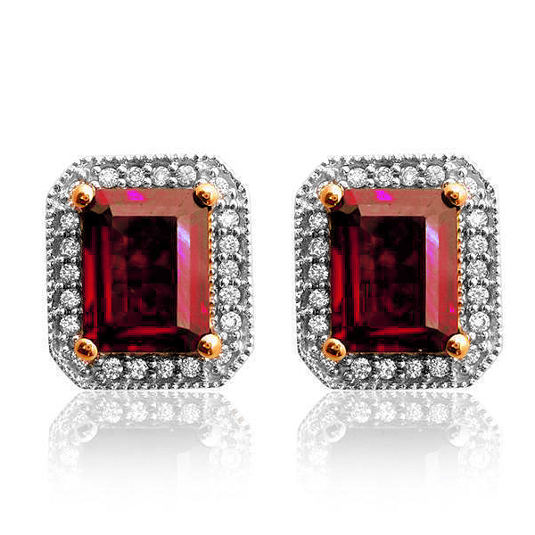 独特な 【送料無料】 Diamond Gold White 14k Red Gemston Button Ball Earrings Stud  Post Halo Ruby イヤリング - www.oroagri.eu