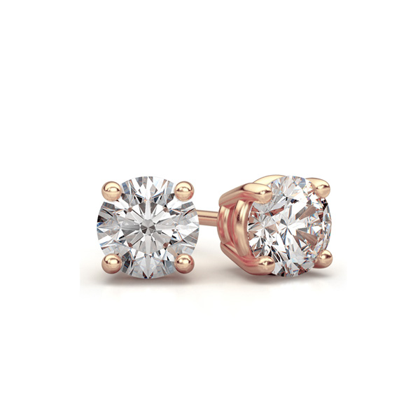 18K White Gold Round Diamond Stud Earrings (4 ct. tw.)